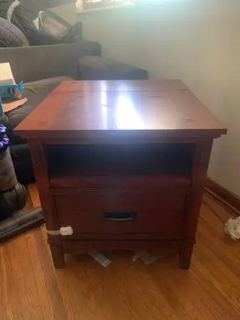 End table with integrated power strip