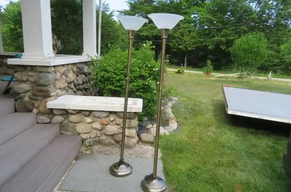 TORCHIER FLOOR LAMPS - 2 - ANTIQUE BRASS FINISH = LIKE NEW !