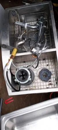 Farm Sink with Faucet and Disposal