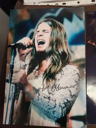 Ozzy Signed Photo  FREE Back Stage Pass !   COA