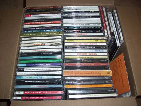 FULL BOX OF 60-CDs MAINLY 1960-1990 CLASSIC ROCK, EASY LISTING, MORE