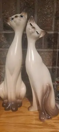 Mid century cat figurines