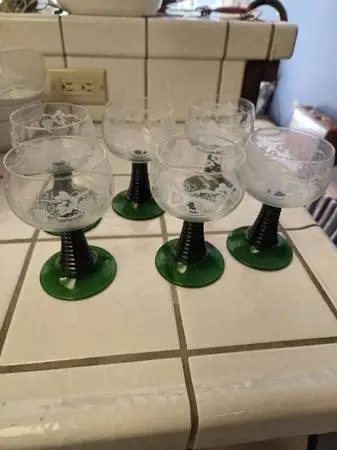 Vintage Roemere Beehive Wine Glasses Set of 6