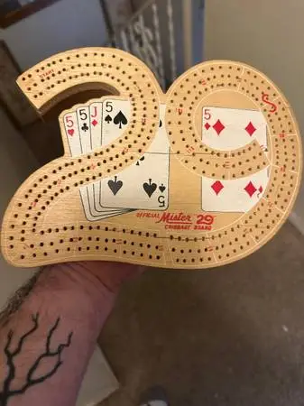 Vintage official mister 29 high score cribbage board