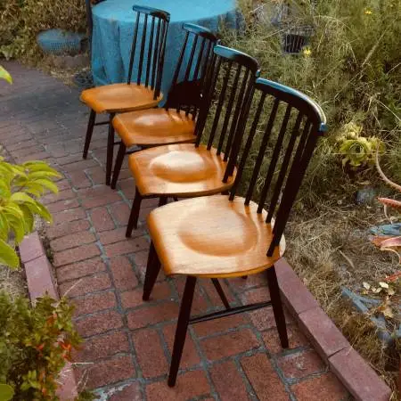 4 teak/bch llmari Tapiovaara/Artek Finnish Modern MCM Dining Chairs