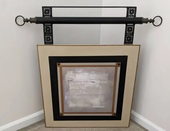 John Richard Neiman Marcus Mixed Media Art Wrought Iron Scroll