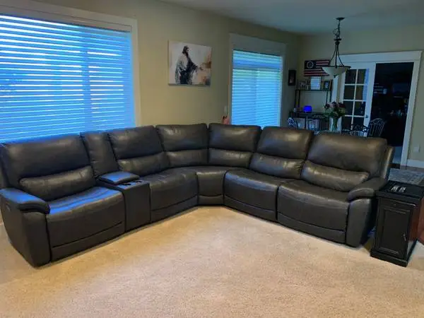 Beautiful Leather Power Reclining Sectional