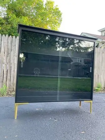Mid Century Modern black showcase by Willet Furniture