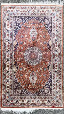 KASHMIR WOOL HAND KNOTTED RUG WITH 650+ KPSI, 3.0 x 4.11