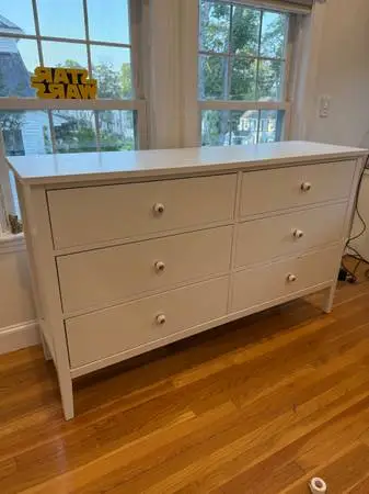 6 drawer white dresser less than one year old
