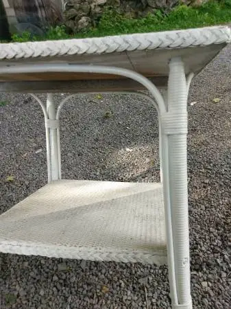 Antique Wicker Table 1920s  Art Deco Vintage