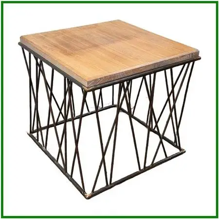 Driftwood + Patinated Bronze End/side Table
