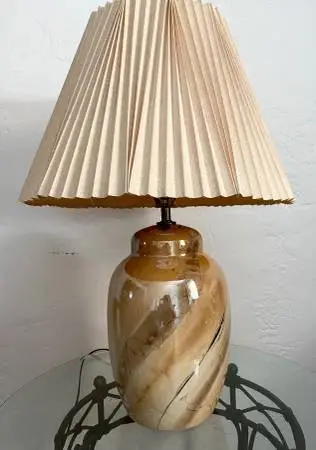 Vintage Faux Marble Ceramic Table Lamp