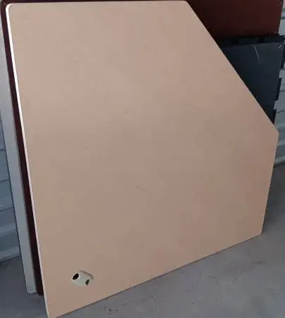 Corner,Cubicle Work Surface,Desktop,Honey Oak Finish,Protective Edges,