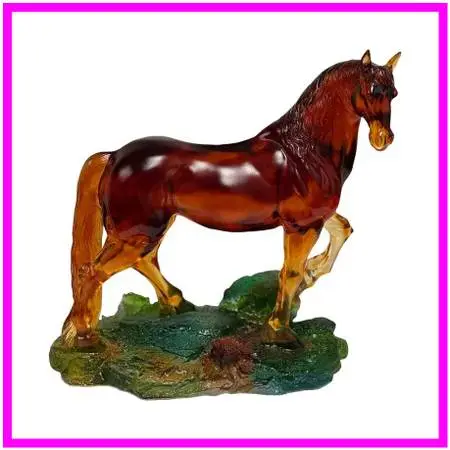 Liuli Crystal Art Fire Horse Sculpture