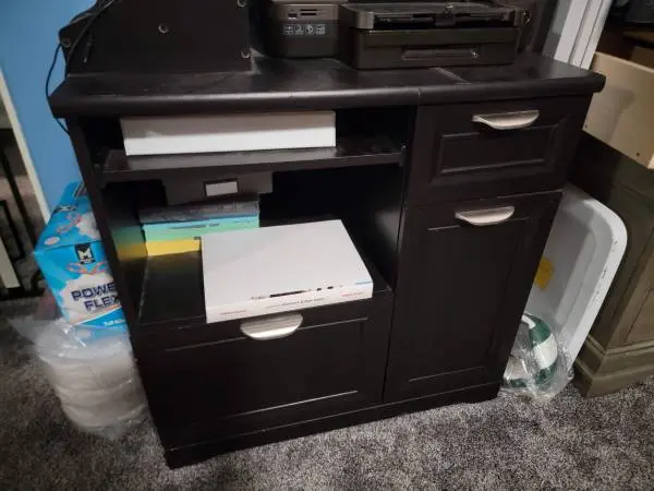 Realspace® Magellan Workstation / Printer Cabinet – Black