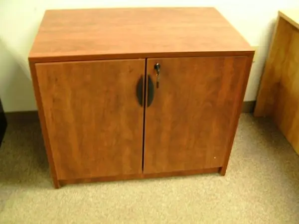 Cherry 2 Door 36w Storage Cabinet Printer Stand w/ Adjustable Shelf