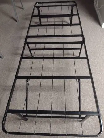 Single Size Metal Bed Frame Small Space or Travel - folds flat