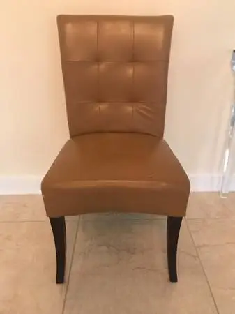 CW - 6 Dining Chairs - Caramel - Leather