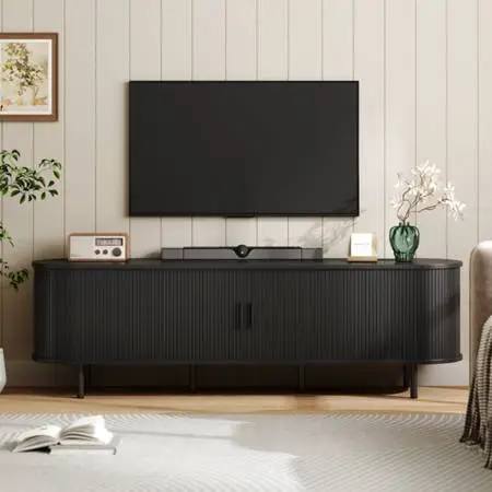 71inch Jalonda Modern Wood TV Stand with Storage and Shelves