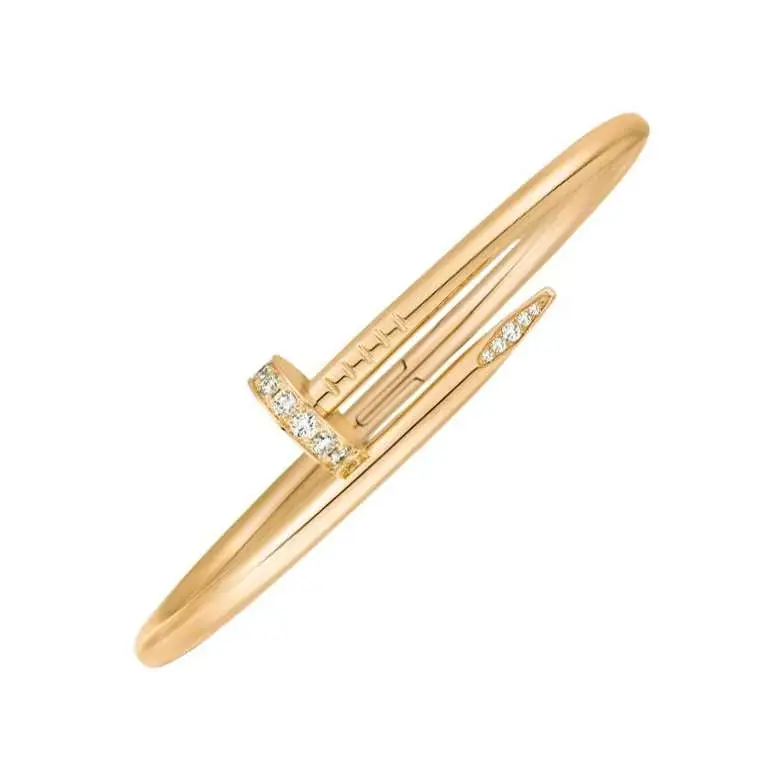 Cartier Juste Un Clou Classic Model Bracelet With Diamonds 18K Yellow Gold 19CM