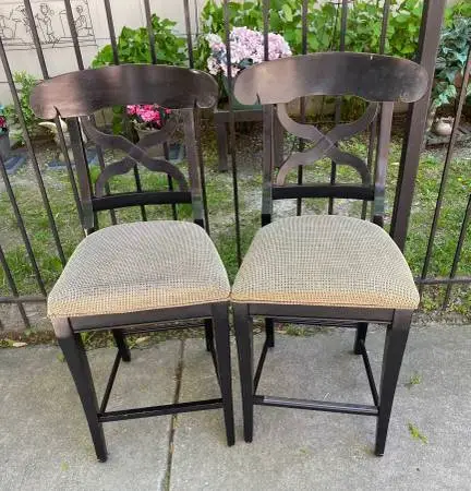 Upholstered wood bar chairs 24”