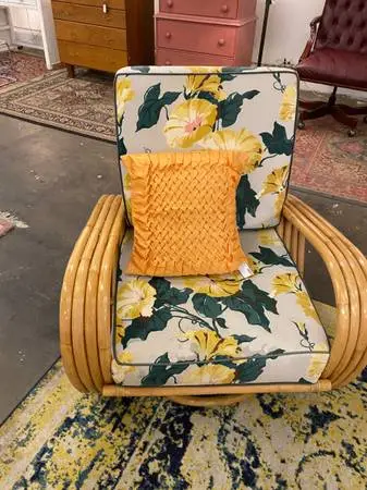 Pair of Vintage Rattan Lounge Chairs