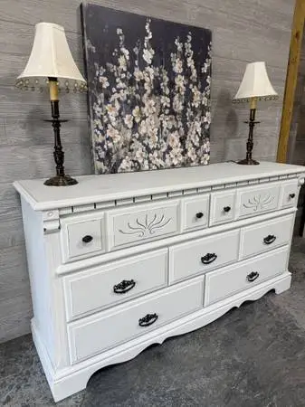 Farmhouse Dresser / Buffet  | Restored Soft White | “Fleur”