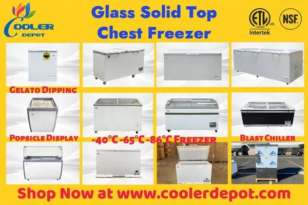Chest Freezer Ice Cream Popsicle Gelato Display Cabinet