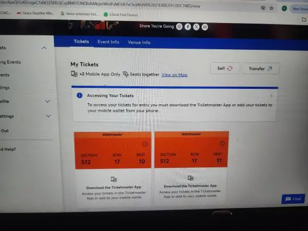 AC/DC Ticket Sec 512 Seat 11