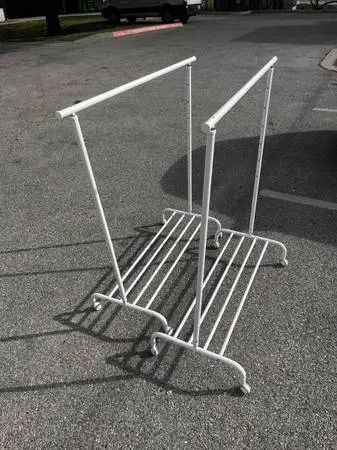 3x IKEA - RIGGA clothing rack w/ SKUBB organizer