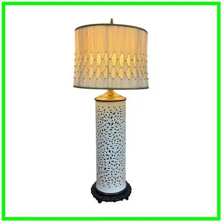 Pierced Porcelain White Table Lamp