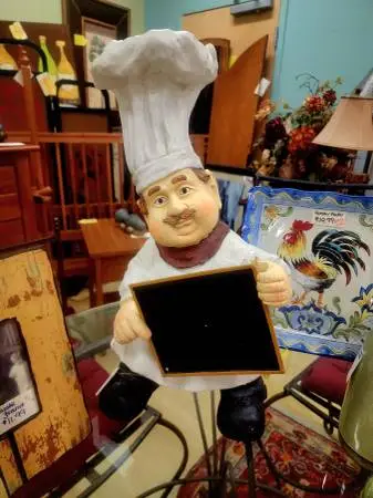 Chef Statue with Black Board-23H x 11W