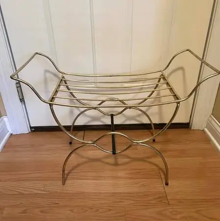 Rare find  Vintage Brass bench / stool Hollywood Regency Style