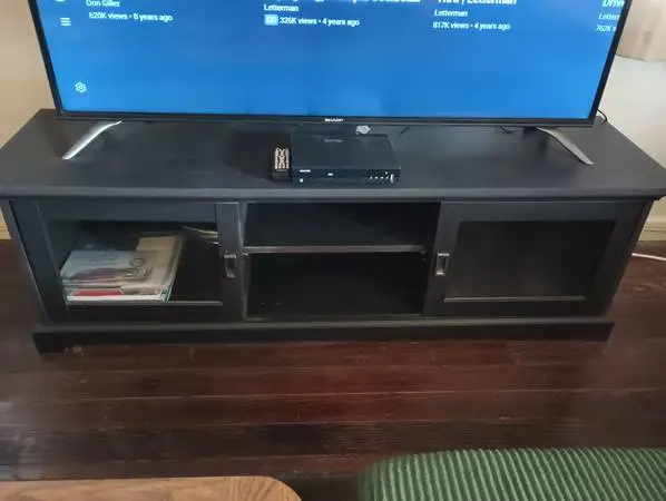 TV stand/cabinet wood with sliding doors