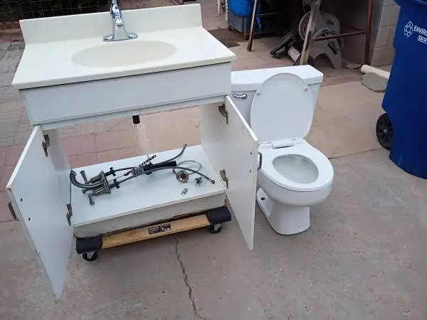 Bathroom zinc and Toilet