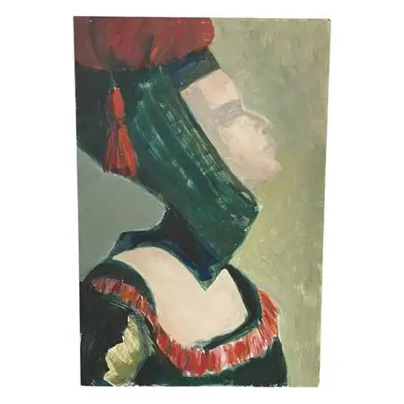 Portrait of a Woman from the Medieval age by Olga Prell Abstract Painting.