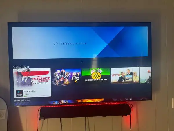 65” Samsung Smart TV with wall mount and Vizio Soundbar