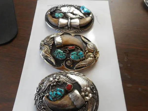 4 Belk Buckles with real bear claws