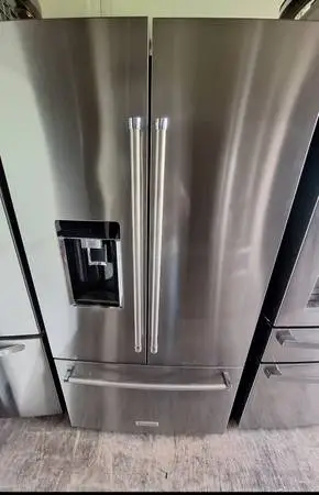 KitchenAid Refrigerator Counter Depth With Wooden Shelves