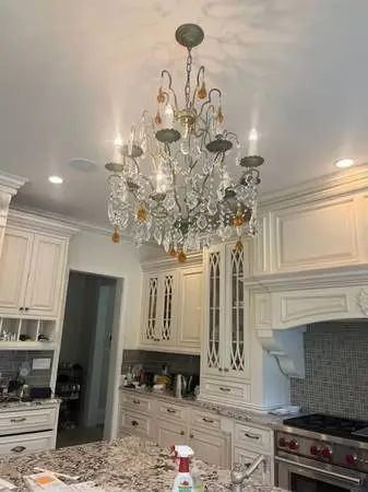 chandelier, two Clive Christian Victorian Crystal Chandelier