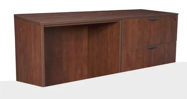 Cherry 71w x 24d Credenza with Locking 2 Drawer Lateral File