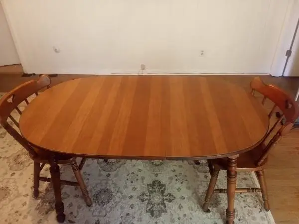 Hard Rock Maple Colonial Table, Mid Century, Tell City Chair Company