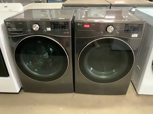 **LG BLACK STEEL FRONT LOAD, GAS WASHER DRYER SET**ON SALE NOW**