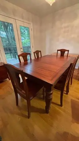 Wood dining set -  6 chairs. EXCELLENT Condition.