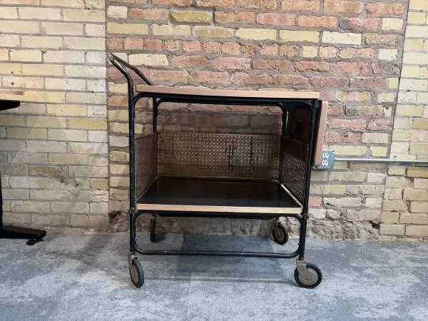 Vintage Industrial Modern Bar Cart with 10 Drop Leaf Extension