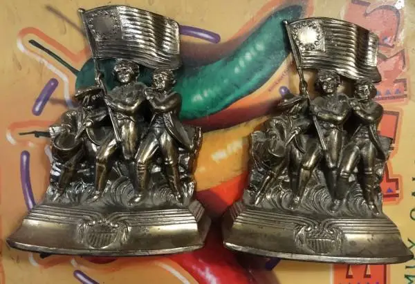 American Revolution 1776 Brass Bookends