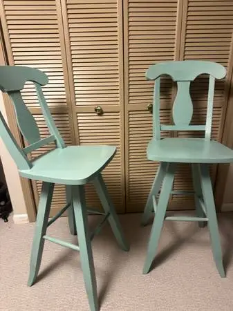 Solid Oak Bar Stools (2)
