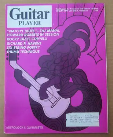 GUITAR PLAYER Magazine..Aug 1970 - Taj Mahal, Coryell, Richie Havens