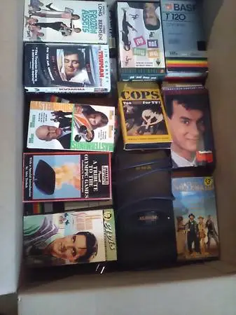 big box of older vcr movies